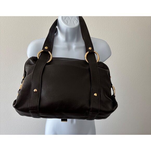 Michael Kors Brown Pebbled Leather Bag Gold Hardware Quiet Luxury Old Money - Picture 12 of 13